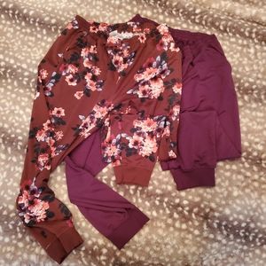 Jax Style LulaRoe Brand Jogger BUNDLE of 2 Pants, Floral Pattern, 2XL, fits 20